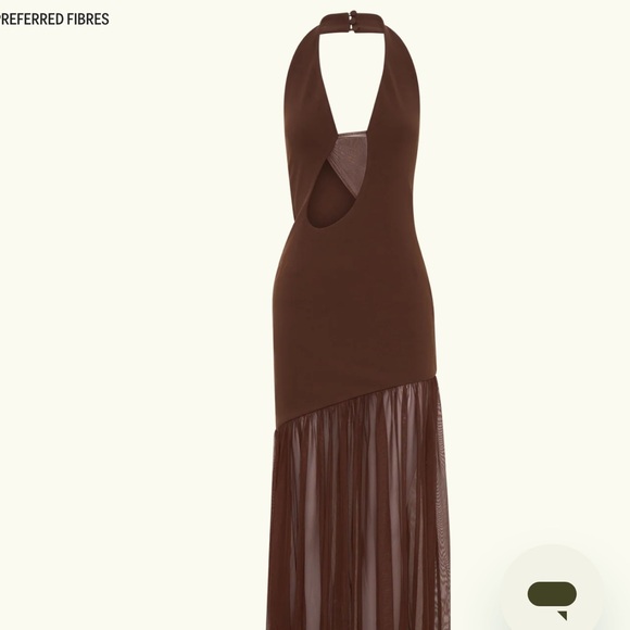 Meshki Elegant Mocha Halter Dress - Picture 5 of 9